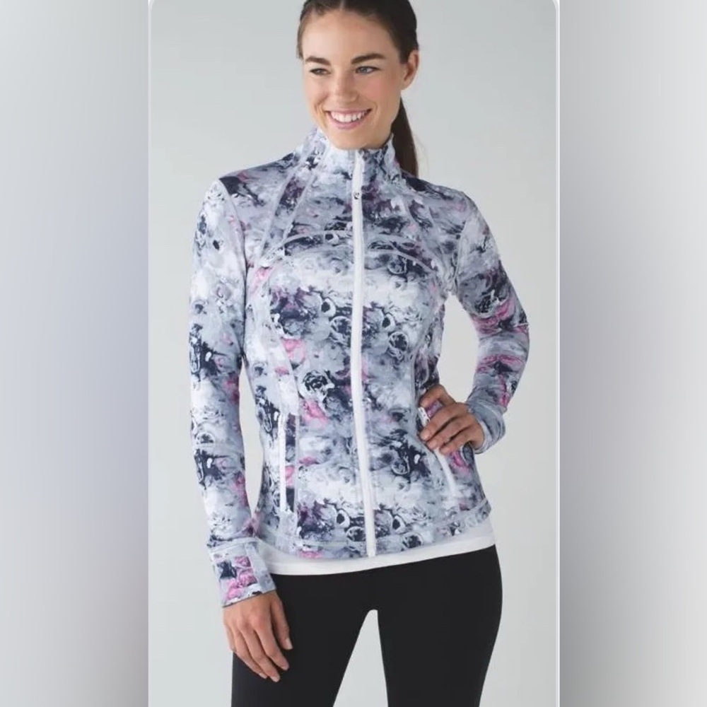 Lululemon Athletica Black and Pink Floral Jacket